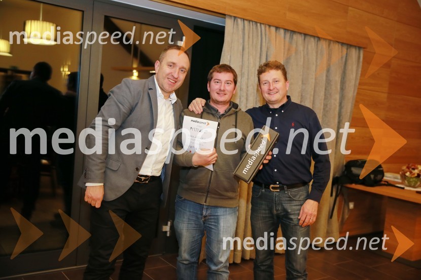  Borut  Cvetko, kreativni direktor Mediaspeed;  Marko Vanovšek, fotograf;  Danilo Steyer,   vinar, Steyer Vina; vinski vitez, predsednik Vinske reprezentance SlovenijeMediaspeed 15. rojstni dan in ponovoletno druženje