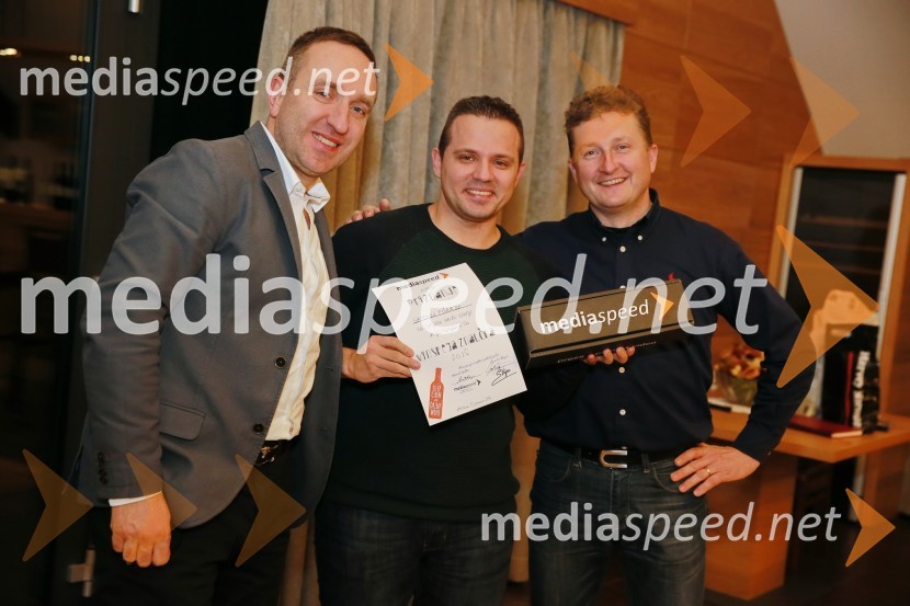  Borut  Cvetko, kreativni direktor Mediaspeed;  Sandi Fišer, fotograf, Mediaspeed;  Danilo Steyer,   vinar, Steyer Vina; vinski vitez, predsednik Vinske reprezentance SlovenijeMediaspeed 15. rojstni dan in ponovoletno druženje