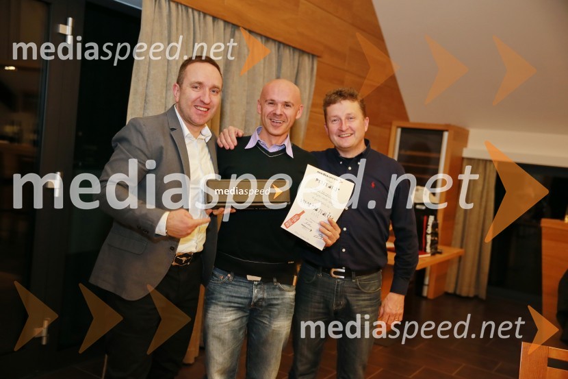  Borut  Cvetko, kreativni direktor Mediaspeed;  Saša Despot, fotograf;  Danilo Steyer,   vinar, Steyer Vina; vinski vitez, predsednik Vinske reprezentance SlovenijeMediaspeed 15. rojstni dan in ponovoletno druženje