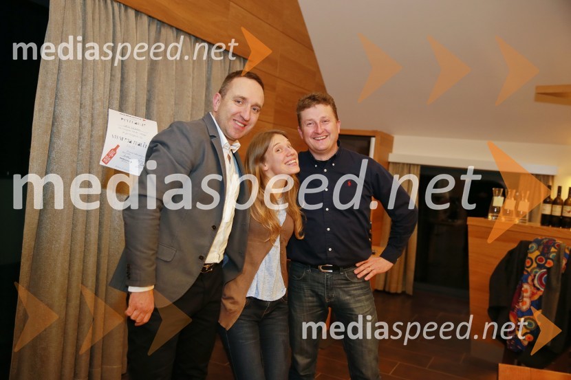  Borut  Cvetko, kreativni direktor Mediaspeed;  Urša Deban;  Danilo Steyer,   vinar, Steyer Vina; vinski vitez, predsednik Vinske reprezentance SlovenijeMediaspeed 15. rojstni dan in ponovoletno druženje