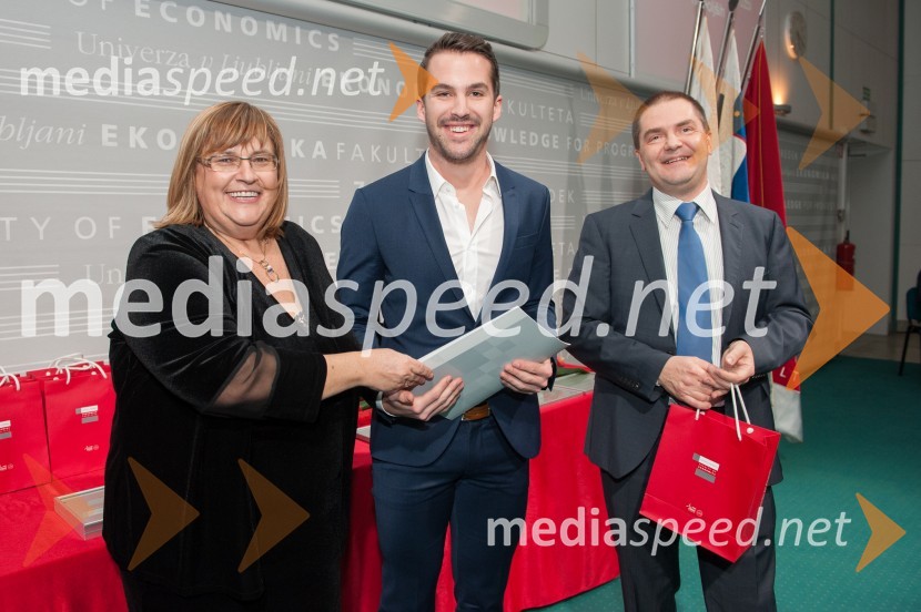 red. prof. dr.  Metka  Tekavčič, dekanja Ekonomske fakultete Univerze v Ljubljani;  Anže Bernik; prof. dr.  Tomaž Turk, prodekan Ekonomske fakultete v LjubljaniDekanjin sprejem na Ekonomski fakulteti v Ljubljani