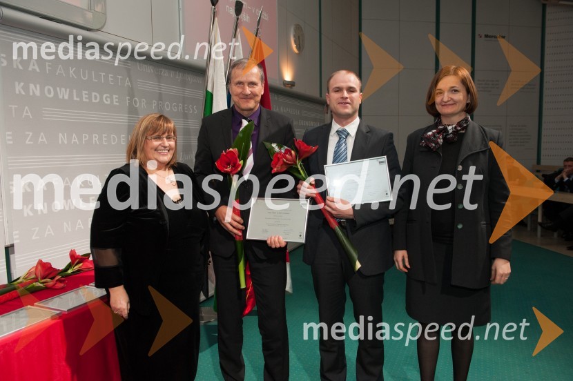 red. prof. dr.  Metka  Tekavčič, dekanja Ekonomske fakultete Univerze v Ljubljani; prof. dr. Miro Gradišar; dr. Mitja  Štiglic;  Vesna Žabkar, prodekanja za raziskovalne dejavnosti, Ekonomska fakulteta Dekanjin sprejem na Ekonomski fakulteti v Ljubljani