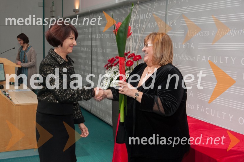 prof.dr. Nevenka Hrovatin, Ekonomska Fakulteta Ljubljana; red. prof. dr.  Metka  Tekavčič, dekanja Ekonomske fakultete Univerze v LjubljaniDekanjin sprejem na Ekonomski fakulteti v Ljubljani