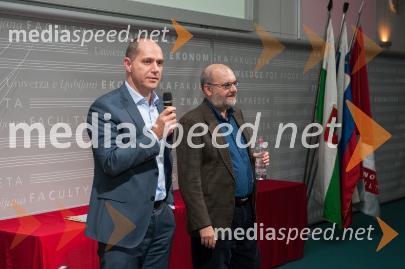 prof. dr.  Jože  P. Damijan, Ekonomska fakulteta v Ljubljani;  prof. dr. Branko Milanović, ekonomistDekanjin sprejem na Ekonomski fakulteti v Ljubljani
