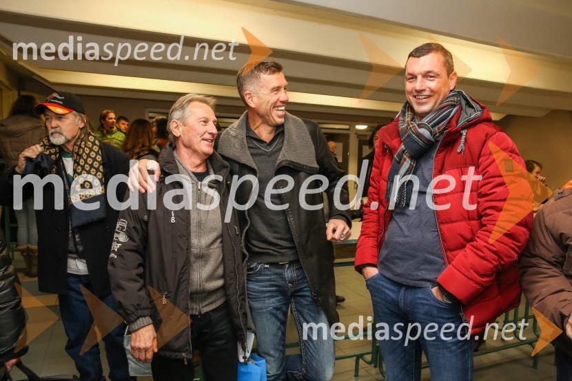 Vili Ameršek, nekdanji nogometaš;  Srečko Katanec, selektor slovenske nogometne reprezentance;  Mladen Debanovič, vratar8. Dobrodelna tekma z velikani slovenskega športa