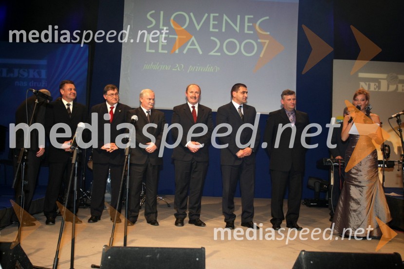 Zoran Jankovič, župan ljubljane, Jurij Kavčič, župan občine Cerkno, Jernej Verbič, župan Postojne, Jože Čakš, župan Šmarja pri Jelšah, Jure Žerjav, župan Kranjske Gore, Bojan Žerovec, podžupan BledaSlovenec leta 2007