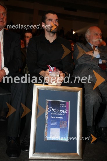 Peter Mankoč, plavalec in Janez Stanovnik, nekdanji predsednik Predsedstva socialistične RSSlovenec leta 2007