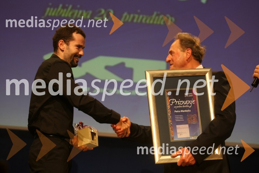 Peter Mankoč, plavalec in Ivan Zidar, predsednik uprave SCTSlovenec leta 2007