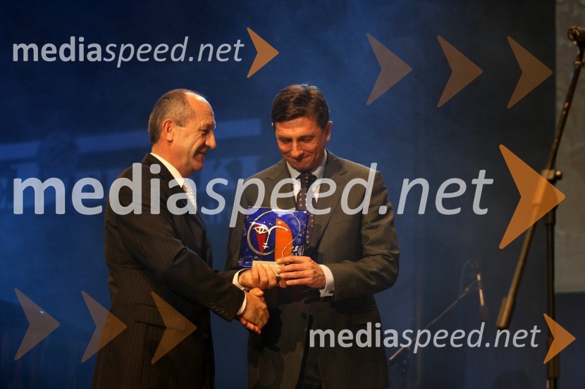 Branko Pavlin, predsednik uprave časopisne družbe Dnevnik in Borut Pahor, evroposlanecSlovenec leta 2007