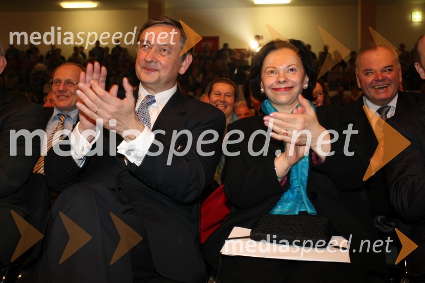 Dr. Danilo Türk, predsednik Republike Slovenije in Slovenec leta in soproga Barbara Miklič TürkSlovenec leta 2007