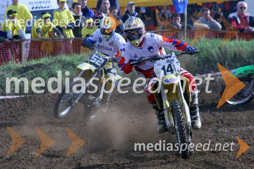 Roman Jelen, Slovenija in Dmitry Parshin, Rusija (v ozadju levo)MOTOKROS, Evropski pokal 2005 Gdansk, Poljska