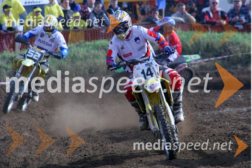 Roman Jelen, Slovenija in Dmitry Parshin, Rusija (v ozadju levo)MOTOKROS, Evropski pokal 2005 Gdansk, Poljska