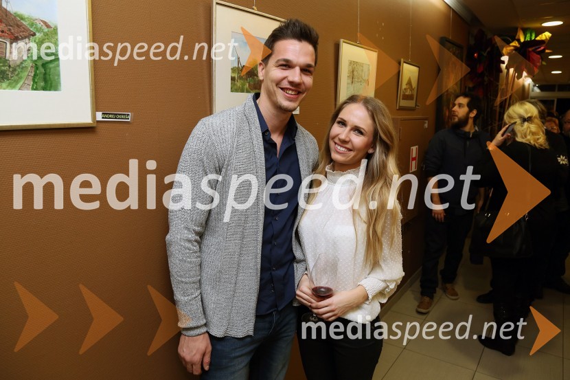  Jan Ternjak, maneken, novinar;  Vanessa Ternjak, Ploj d.o.o.Otvoritev slikarske razstave AIR OFF