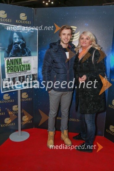  Tilen Grah, Mister Slovenije 2016;  Carmen Leban, novinarkaAnina provizija, premiera filma