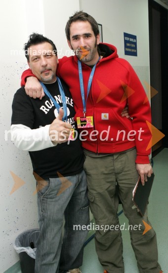 Aleš Uranjek, glasbeni menedžer in Miha Šalehar, novinar na RTV SlovenijaKoncert Gremo na prvi rok, UŠC Leona Štuklja