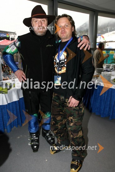 Milan Pečovnik Pidži, pevec in Matjaž Jelen, skupina Šank RockSki Legends Hit Challenge 2008 - Tekmovanje smučarskih legend z Juretom Koširjem