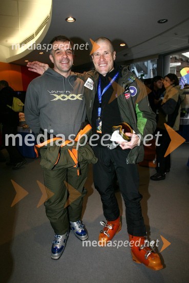 Matjaž Kopitar, hokejski strateg in Jure Robič, ekstremni kolesarSki Legends Hit Challenge 2008 - Tekmovanje smučarskih legend z Juretom Koširjem