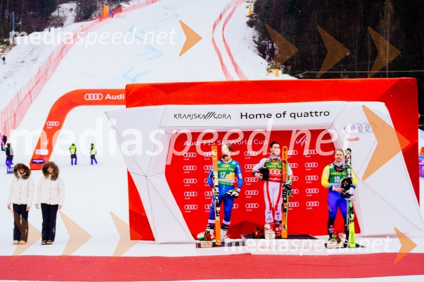  Leif Kristian Haugen, smučar, Norveška;  Marcel Hirscher, smučar (Avstrija);  Matts  Olsson, smučar, ŠvedskaPokal Vitranc 2017, veleslalom