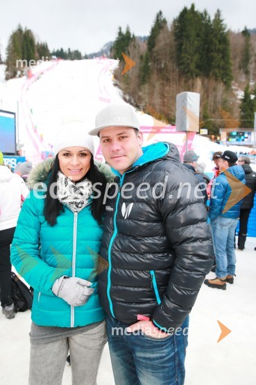  Petra  Dragšič, direktorica Elite insurance d.o.o.;  Mitja Dragšič, nekdanji smučar; vodja tekmovanja za Zlato lisicoPokal Vitranc 2017, VIP druženje, sobota