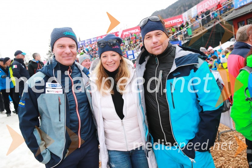  Johan Lövqvist, izvršni direktor podjetja Tenson;  Urška Hrovat, nekdanja smučarka;  Christian Mayer, nekdanji avstrijski smučarPokal Vitranc 2017, VIP druženje, sobota