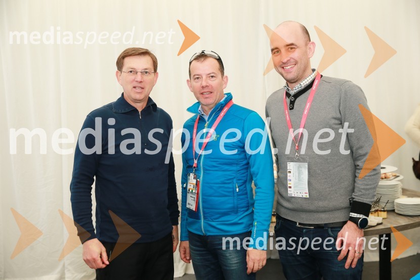 prof. dr. Miro Cerar, predsednik vlade Republike Slovenije;  Enzo Smrekar, višji izvršni direktor in član uprave Droga Kolinska d.d., predsednik Smučarske zveze Slovenije;  Jožko Križan, direktor, Smučarska zveza SlovenijePokal Vitranc 2017, VIP druženje, sobota