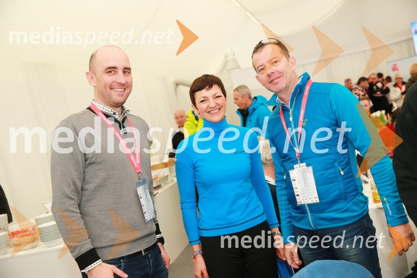  Jožko Križan, direktor, Smučarska zveza Slovenije; prof. dr. Maja Makovec Brenčič, ministrica za izobraževanje, znanost in šport;  Enzo Smrekar, višji izvršni direktor in član uprave Droga Kolinska d.d., predsednik Smučarske zveze SlovenijePokal Vitranc 2017, VIP druženje, sobota