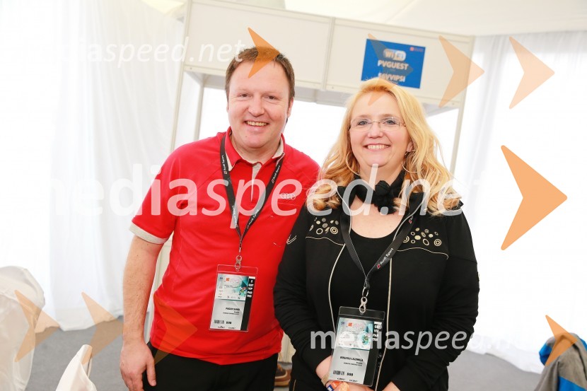  Samo Pagon, vodja marketinga znamke Audi pri podjetju Porsche Slovenija d.o.o.;  Ljudmila Bogataj, marketing Audi, Porsche SlovenijaPokal Vitranc 2017, VIP druženje, sobota