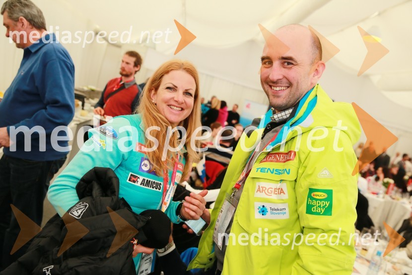  Špela Pretnar, nekdanja smučarka in predstavnica za odnose z javnostmi,Smučarska zveza Slovenije ;  Jožko Križan, direktor, Smučarska zveza SlovenijePokal Vitranc 2017, VIP druženje, sobota