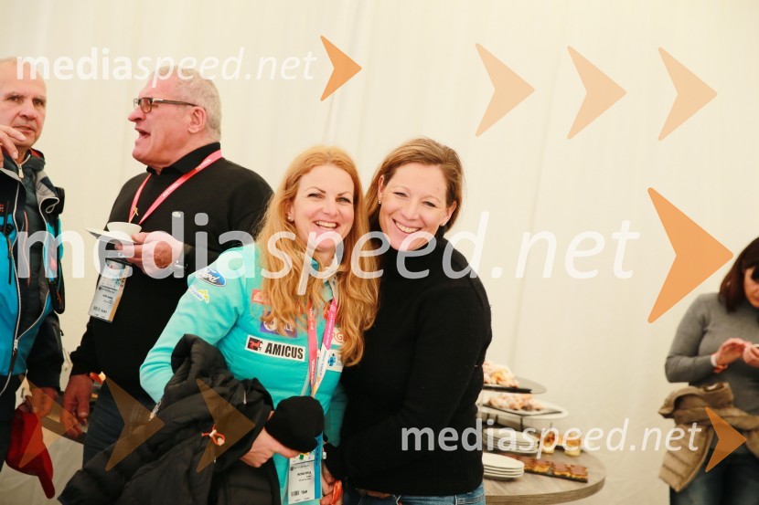  Špela Pretnar, nekdanja smučarka in predstavnica za odnose z javnostmi,Smučarska zveza Slovenije ;  Urška Hrovat, nekdanja smučarkaPokal Vitranc 2017, VIP druženje, sobota