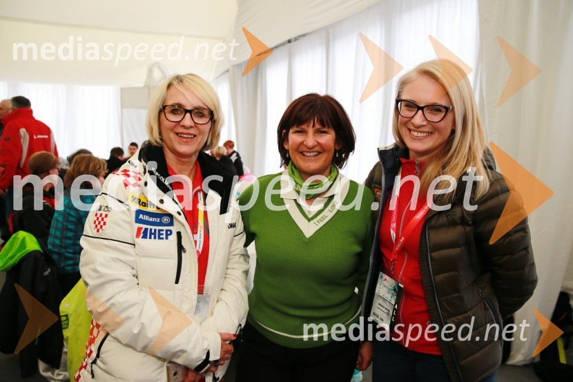  Jelka Tepšić;  Eva Štravs Podlogar, državna sekretarka, ministrstvo za gospodarski razvoj in tehnologijo; mag. Metka  Bradetić, direktorica Hrvaške turistične skupnosti Marjeta KljajičPokal Vitranc 2017, VIP druženje, sobota