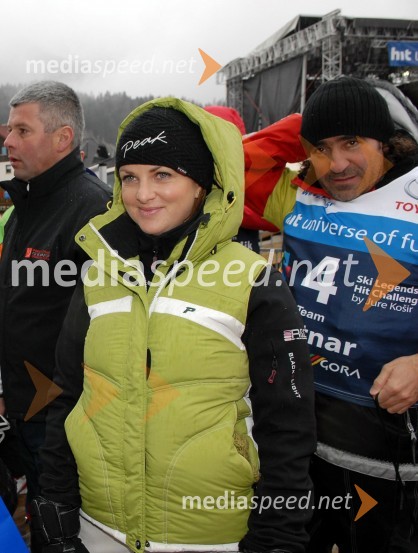 Špela Pretnar, nekdanja smučarka in Philippo PalremoSki Legends Hit Challenge 2008 - Tekmovanje smučarskih legend z Juretom Koširjem