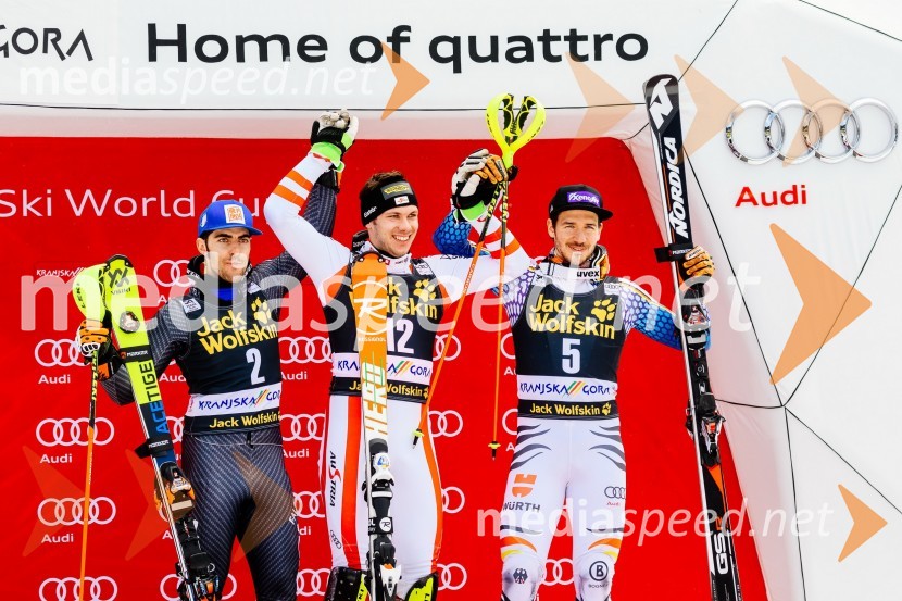 Stefano Gross, smučar (Italija);  Michael Matt, smučar (Avstrija);  Felix Neureuther, smučar (Nemčija)Pokal Vitranc 2017, slalom