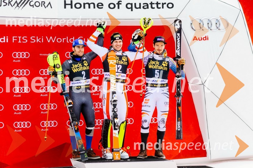  Stefano Gross, smučar (Italija);  Michael Matt, smučar (Avstrija);  Felix Neureuther, smučar (Nemčija)Pokal Vitranc 2017, slalom
