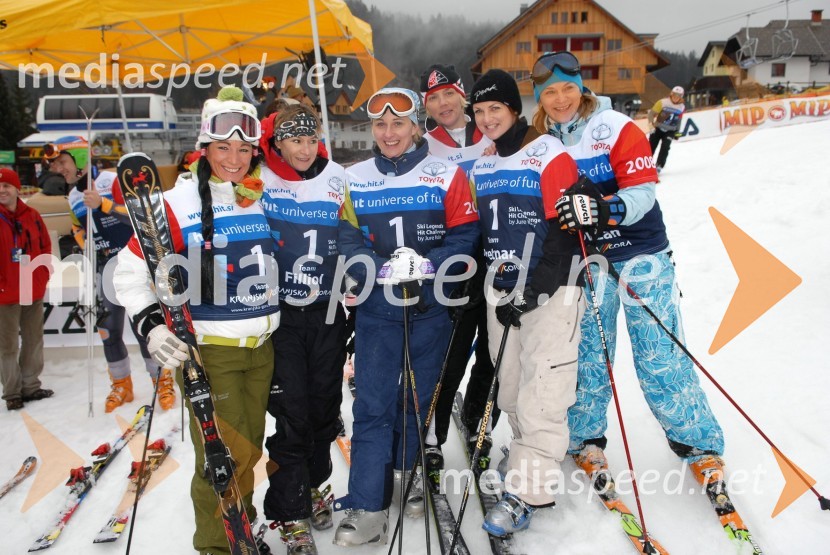 Urška Hrovat, Beatrice Filliol, Katja Koren, Nataša Bokal, Špela Pretnar in Alenka Dovžan, nekdanje smučarkeSki Legends Hit Challenge 2008 - Tekmovanje smučarskih legend z Juretom Koširjem