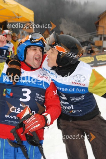 Mag. Matej Paradiž, direktor igralniško-zabaviščnega centra Korona in Daniel ZimmermannSki Legends Hit Challenge 2008 - Tekmovanje smučarskih legend z Juretom Koširjem