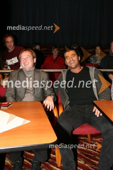 Bojan Križaj, nekdanji smučar in Alberto Tomba, nekdanji italijanski smučarSki Legends Hit Challenge 2008 - Tekmovanje smučarskih legend z Juretom Koširjem, žrebanje ekip