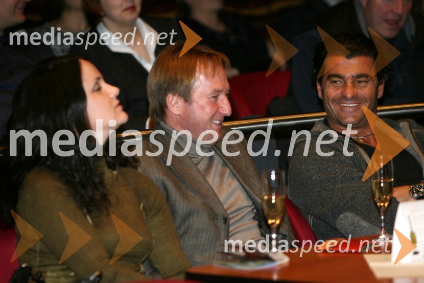 Bojan Križaj, nekdanji smučar in Alberto Tomba, nekdanji italijanski smučarSki Legends Hit Challenge 2008 - Tekmovanje smučarskih legend z Juretom Koširjem, žrebanje ekip