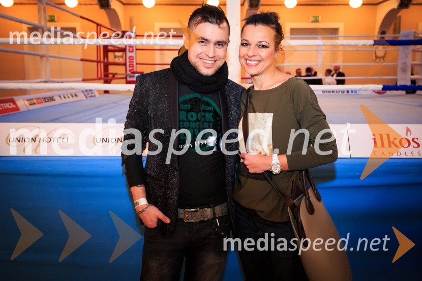 Omar Naber, glasbenik;  Barbara Budič, dr. dent. med.Dejan Zavec Boxing Gala