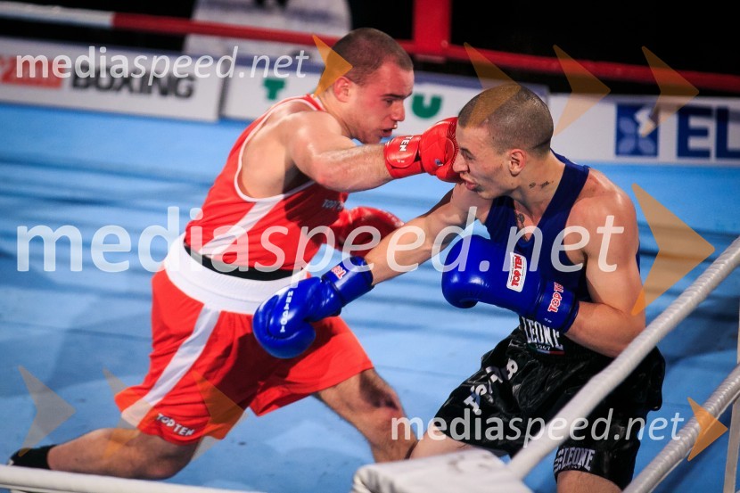  Aljaž Venko, državni prvak v boksu;  Simone Mattia  Brusa, boksarDejan Zavec Boxing Gala