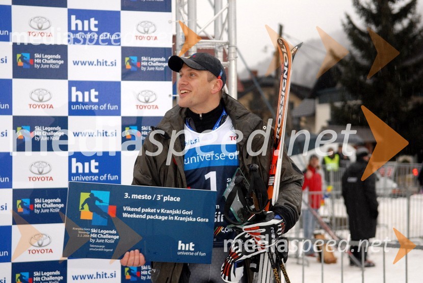 Jure Košir, nekdanji smučar in organizator tekmovanjaSki Legends Hit Challenge 2008 - Tekmovanje smučarskih legend z Juretom Koširjem