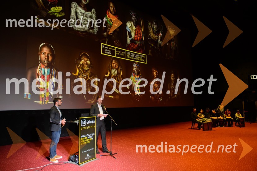  Marko Potrč, televizijski voditelj;  Stipe Jerič, Kolosej MariborArne Hodalič in Katja Bidovec, predavanje in otvoritev razstave