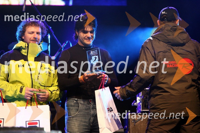 Grega Šparovec, nekdanji smučar in Bor Zuljan, glasbenikSki Legends Hit Challenge 2008 - Tekmovanje smučarskih legend z Juretom Koširjem