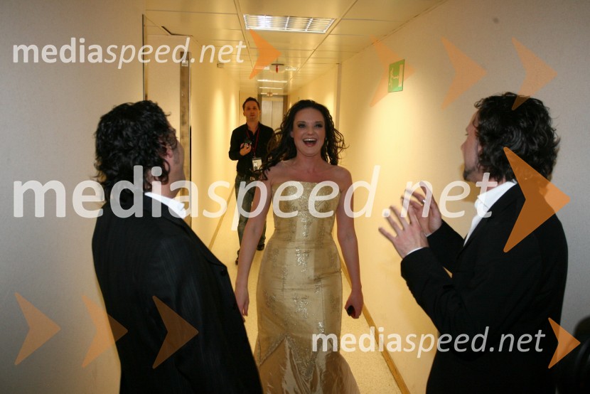 Jože in Mišo Kontrec, pevca skupine Langa in Alenka Gotar, pevkaEMA 2008, finale