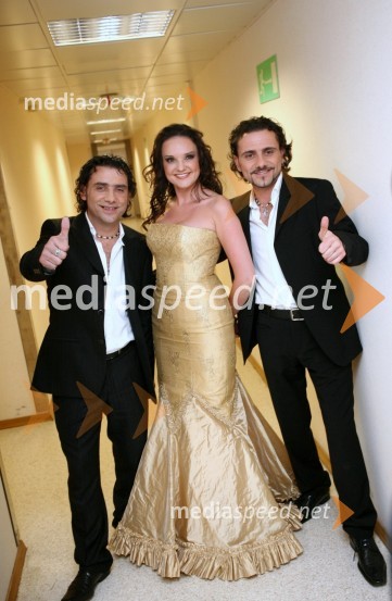 Jože in Mišo Kontrec, pevca skupine Langa in Alenka Gotar, pevkaEMA 2008, finale