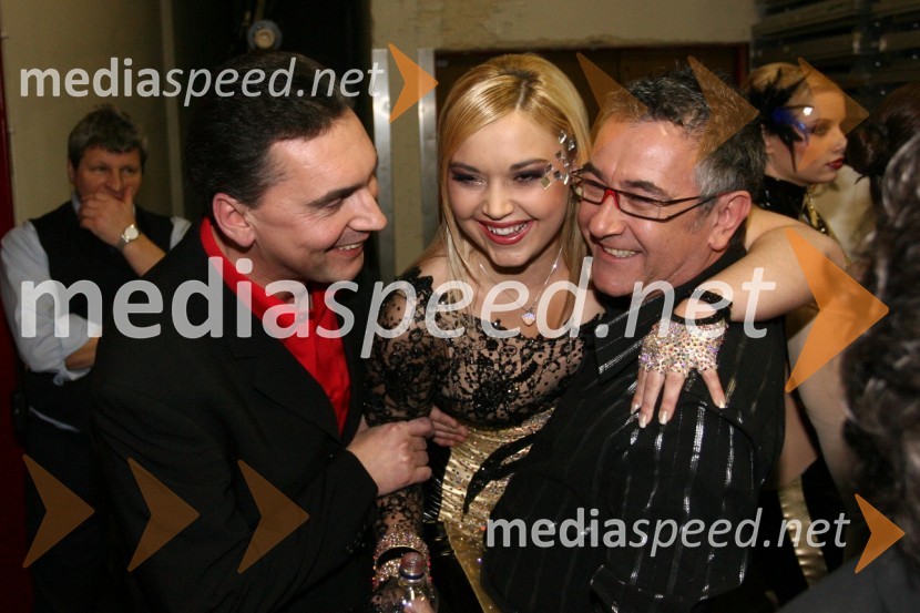 Jože Andrejaš, Eva Černe, pevka in Cole Moretti, pevecEMA 2008, finale