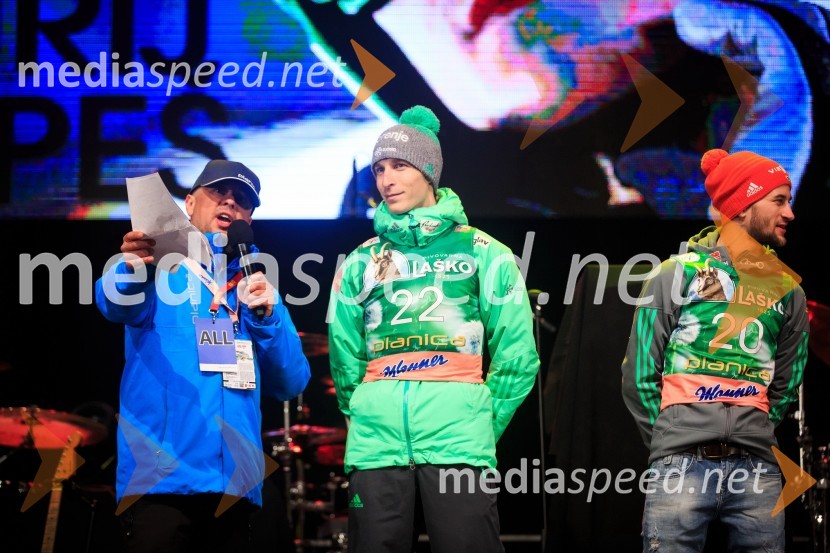  Bojan Makovec, povezovalec programa;  Jurij Tepeš, smučarski skakalec;  Markus  Eisenbichler, smučarski skakalec (Nemčija)Open Air Planica 2017