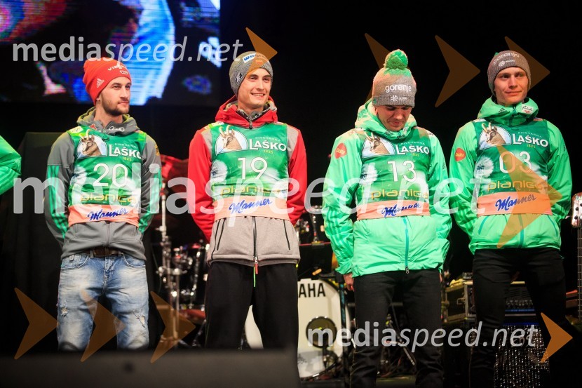  Markus  Eisenbichler, smučarski skakalec (Nemčija);  Maciej Kot, smučarski skakalec (Poljska);  Jernej Damjan, smučarski skakalec;  Anže Lanišek, smučarski skakalecOpen Air Planica 2017
