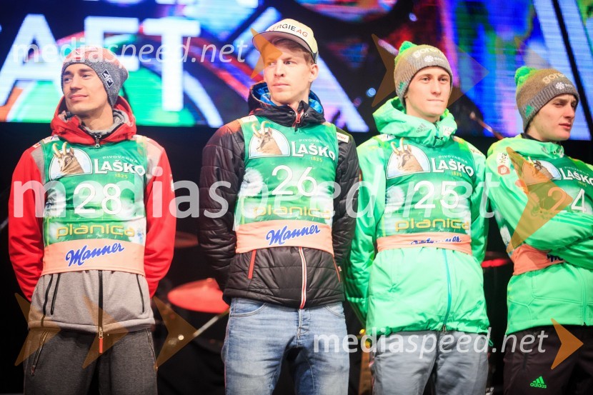  Kamil Stoch, smučarski skakalec (Poljska);  Michael  Hayböeck, smučarski skakalec (Avstrija);  Peter  Prevc, smučarski skakalec;  Domen Prevc, smučarski skakalecOpen Air Planica 2017