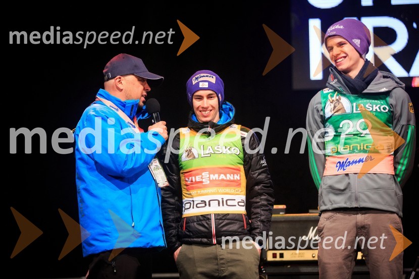  Bojan Makovec, povezovalec programa;  Stefan Kraft, smučarski skakalec (Avstrija);  Andreas Wellinger, smučarski skakalec (Nemčija)Open Air Planica 2017