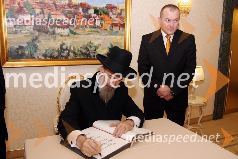 Yona Metzger, glavni aškenaški rabin Izraela in Franc Kangler, župan MariboraObisk glavnega aškenaškega rabina Izraela Yona Metzgerja v Mariboru